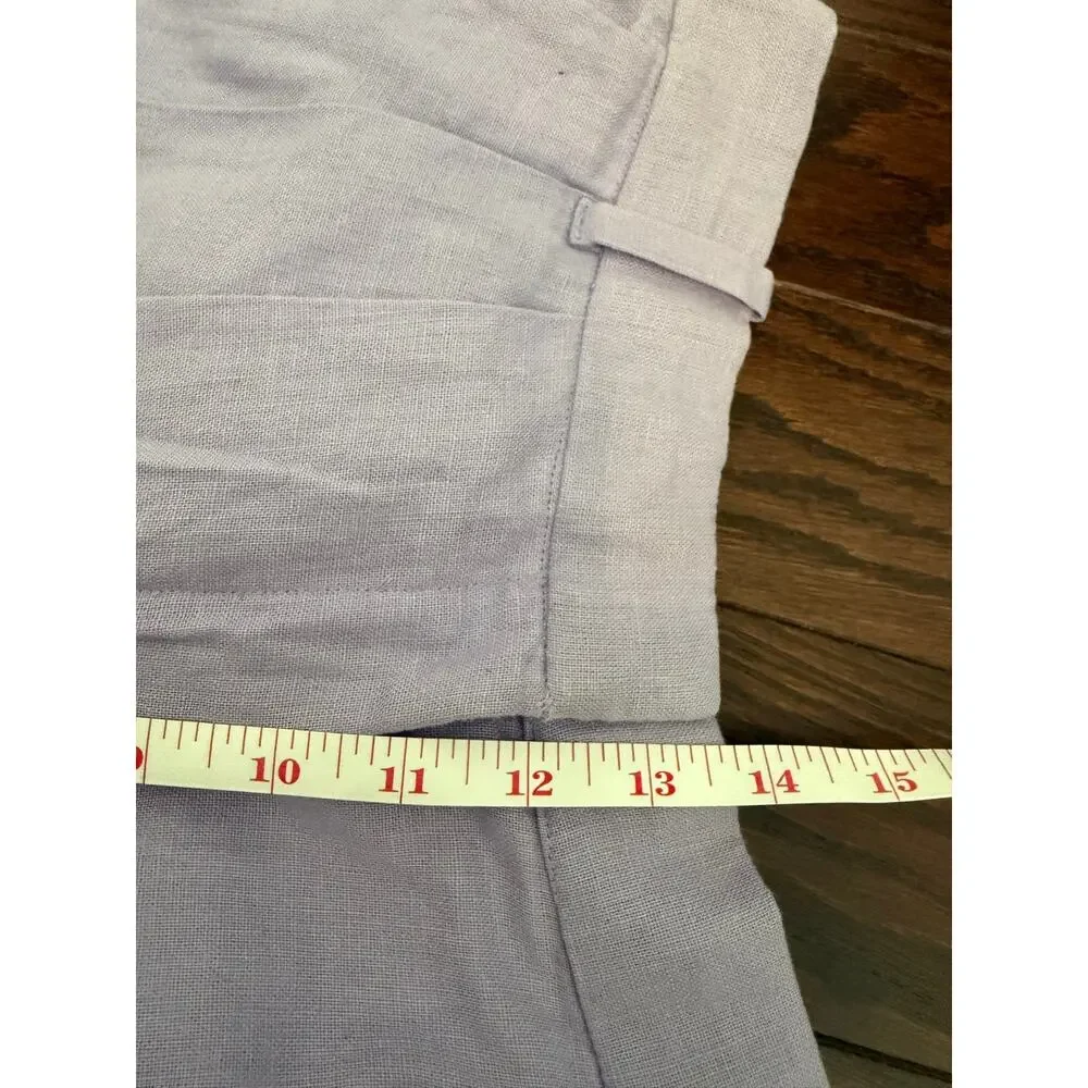 Abercrombie & Fitch Lavender Linen Blend tailored Wide Leg Pants Small - Picture 10 of 12